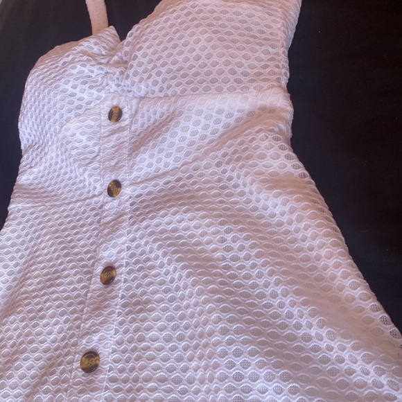 DRESSFO: White Buttoned Cami Dress - Picture 3 of 5